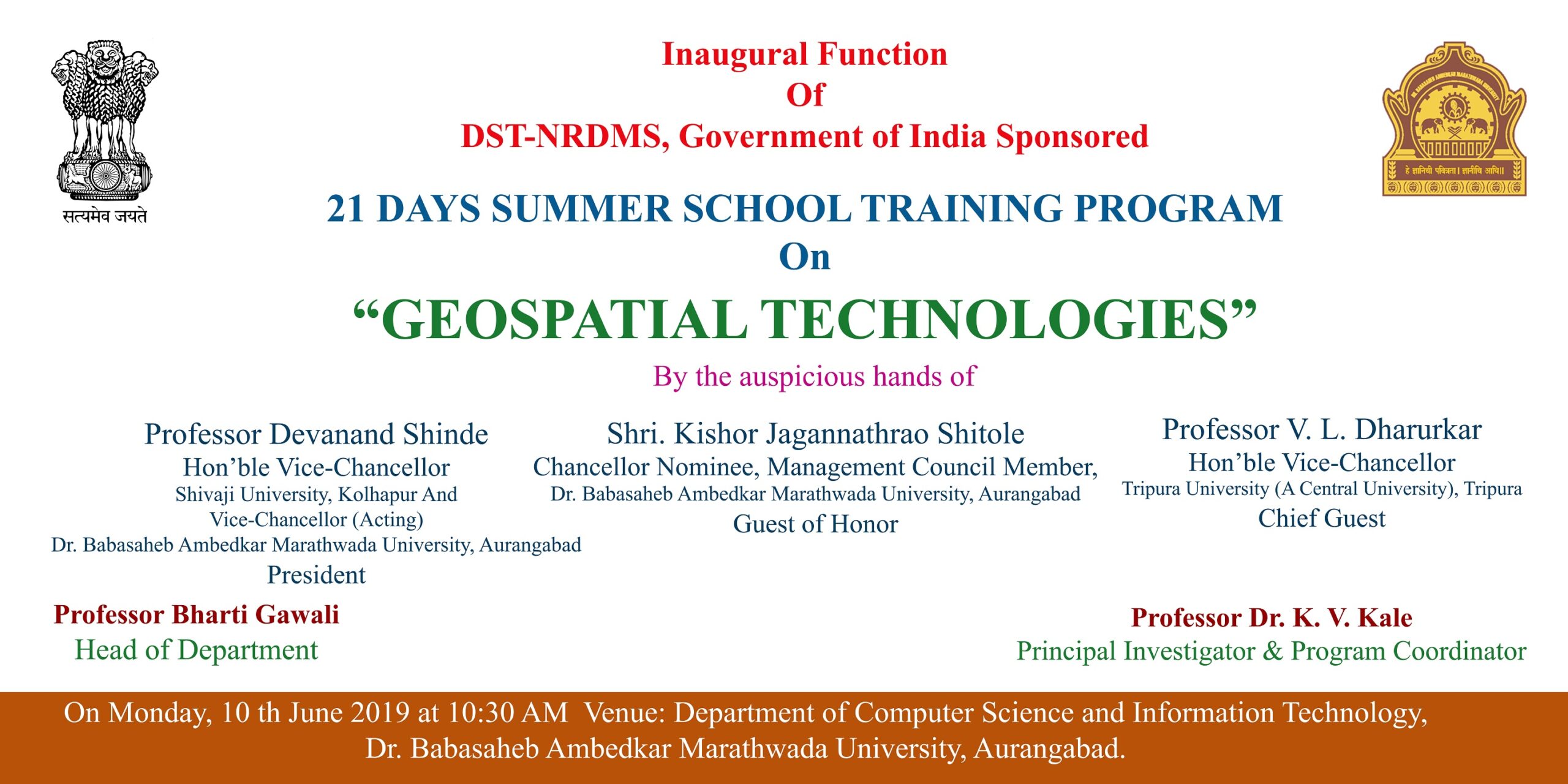 LIVE : DST-NRDMS 21 Days Summer School Program on Geospatial Technologies